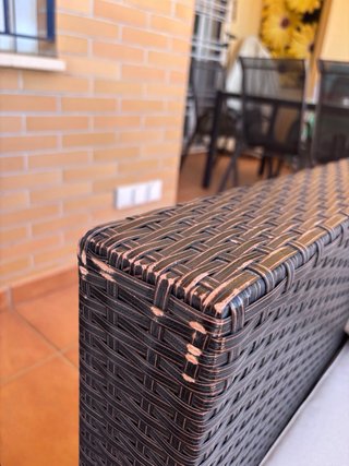 Conjunto Terraza Ratán con Cojines Beige
