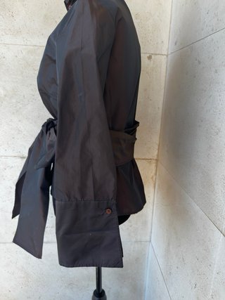 Blusa marrón satinada para ceremonia