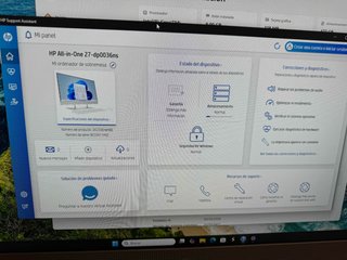 PC All In One HP 27", i5, 8gb, 512gb ssd, perfecto