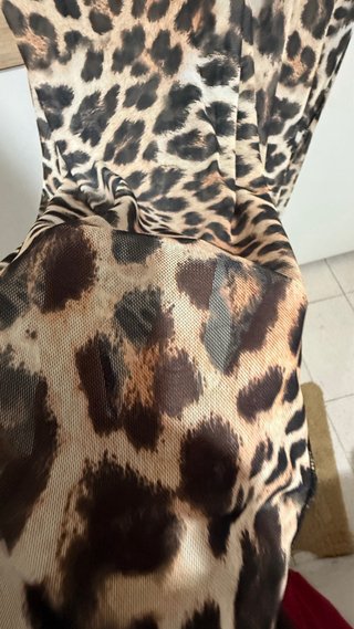 Vestido estampado leopardo manga larga