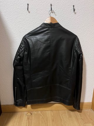 Chaqueta Cuero Negra Hombre