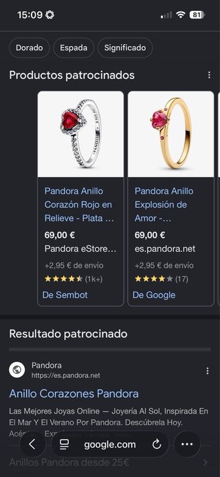 Anillo Pandora Corazón Rojo y Circonitas