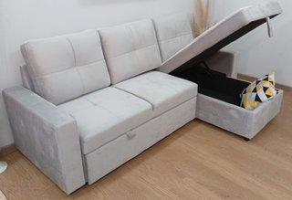 ·Sofá ·Cama "PAU", ·Terciopelo, Cómodo. ¡OFERTA!