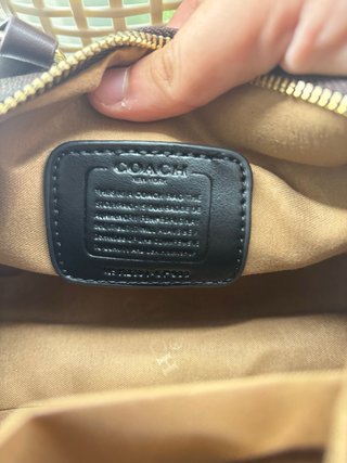 Bolsa Coach Mini Rowan Marrom Dourado