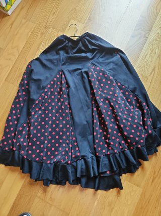 Falda Flamenco/Sevillanas Lunares Rojo. talla Niña