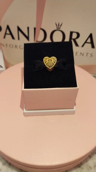 Charm Pandora Corazón Chapado Oro Amarillo
