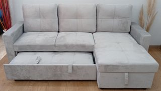 ·Sofá ·Cama "PAU", ·Terciopelo, Cómodo. ¡OFERTA!