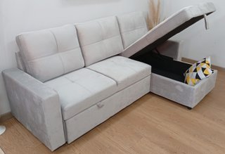 ·Sofá ·Cama "PAU", ·Terciopelo, Cómodo. ¡OFERTA!