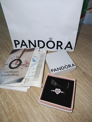 Anello Pandora Cuore Rosa Zirconi Argento