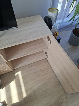 Mueble TV madera y cristal