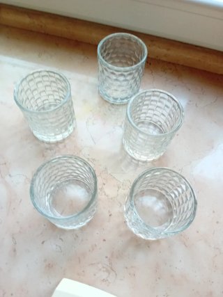 Bicchieri portacandela in vetro 5 pezzi