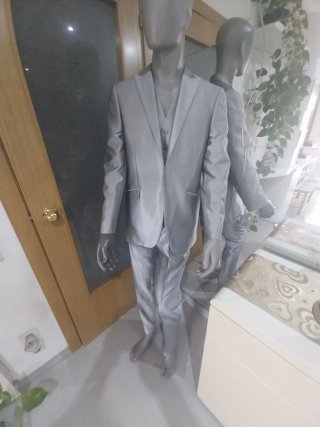 Traje de Novio Gris Plateado Talla 50