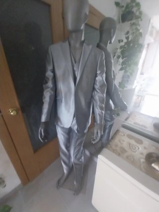 Traje de Novio Gris Plateado Talla 50