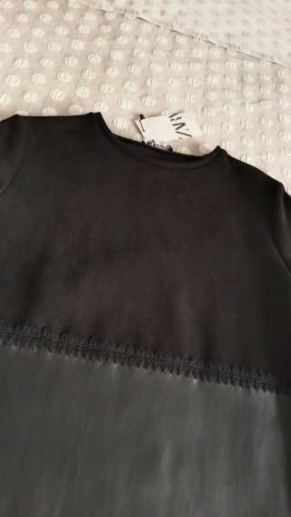 Vestido combinado Zara negro