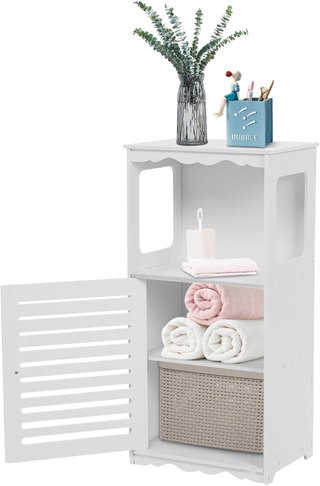 Gabinete de almacenamiento blanco con puerta