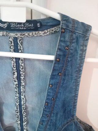 Chaleco vaquero Black Bat remaches Talla XXL