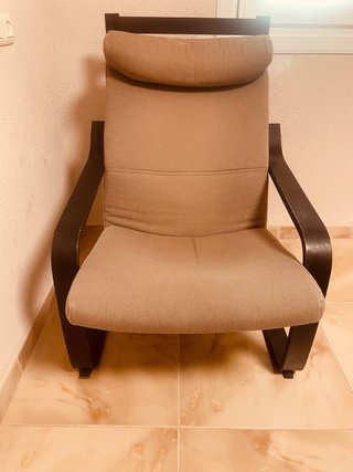 Sillón auxiliar salón/habitación beige y marrón