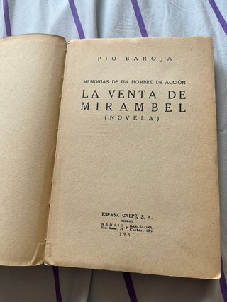 La venta de Mirambel. Pío Baroja. Año 1931