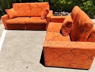 Sofá 3+2 plazas naranja