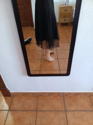 Falda Zara plisada con topos