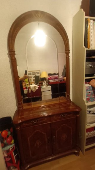 Mobile ingresso con specchio in legno