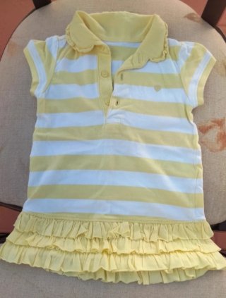 Vestido bebé rayas amarillo y blanco