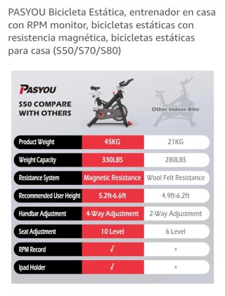Bicicleta Estática PASYOU S50