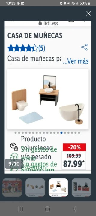 Casita de madera Lidl y muebles de muñecas