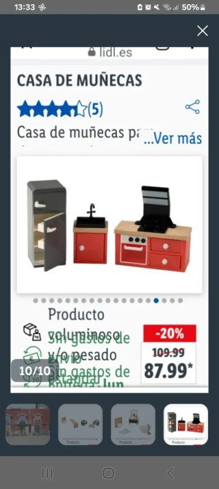 Casita de madera Lidl y muebles de muñecas