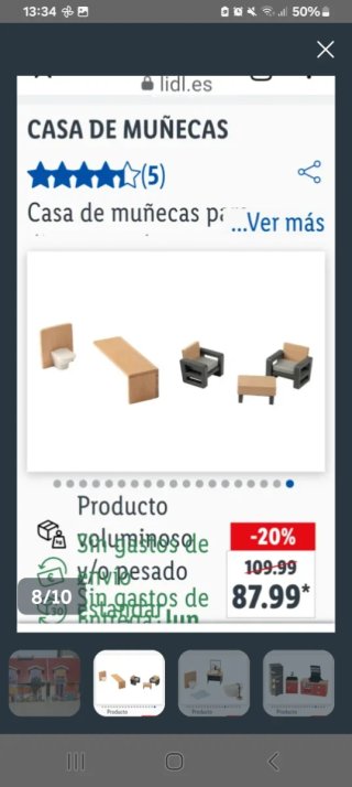 Casita de madera Lidl y muebles de muñecas