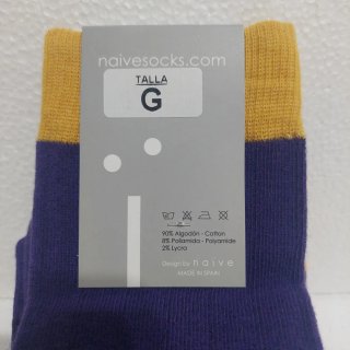 Calcetines Naive Caña Alta Morado y Amarillo
