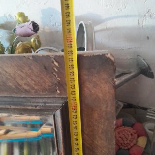 Espejo biselado de puerta de armario antiguo