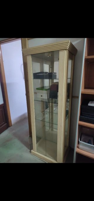Vitrina con 5 compartimentos de cristal