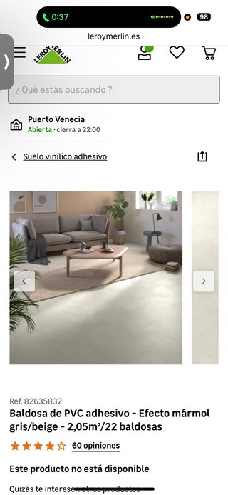 Baldosa PVC Adhesiva Mármol/Microcemento