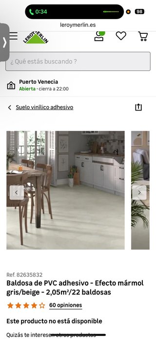 Baldosa PVC Adhesiva Mármol/Microcemento