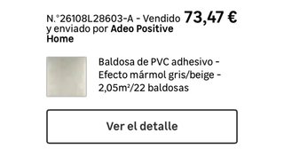 Baldosa PVC Adhesiva Mármol/Microcemento