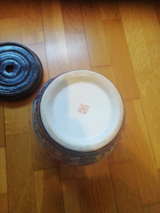 Jarrón de cerámica japonés multicolor