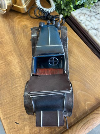 Coche de Época Vintage Metal Azul-Marrón