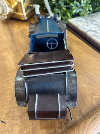 Coche de Época Vintage Metal Azul-Marrón