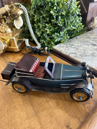 Coche de Época Vintage Metal Azul-Marrón