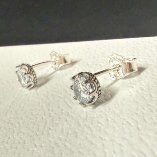 Brincos Pandora Prateados com Brilhante