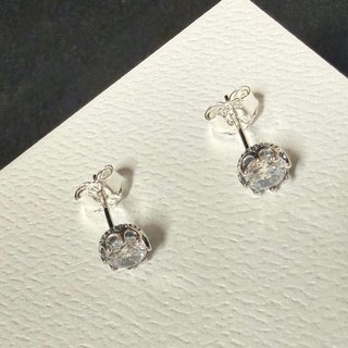 Brincos Pandora Prateados com Brilhante