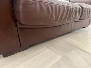 Sofá de piel marrón 220cm cómodo