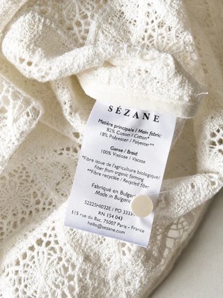 Blusa Sezane encaje blanco