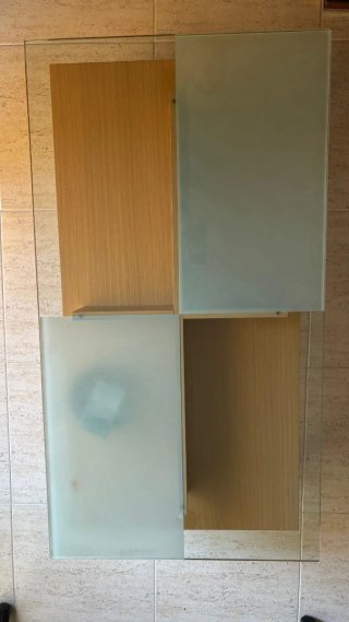 Mesa madera y cristal 110x60x40