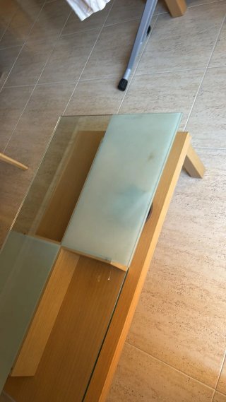 Mesa madera y cristal 110x60x40