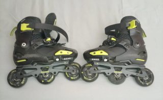 Patines en línea Rollerblade negros y amarillos