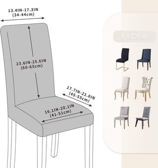 Fundas elásticas para sillas 6 piezas gris plata