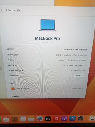 MacBook Pro 15 Touch Bar 2017 Plata