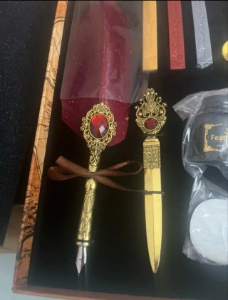Set de Caligrafía Vintage con Pluma y Tinta